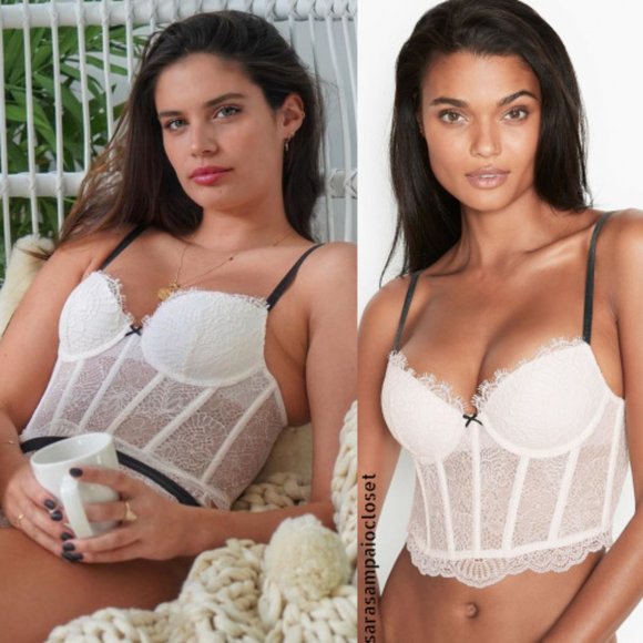 VICTORIA SECRET coconut cream lace bustier panty set - Picture 3 of 3